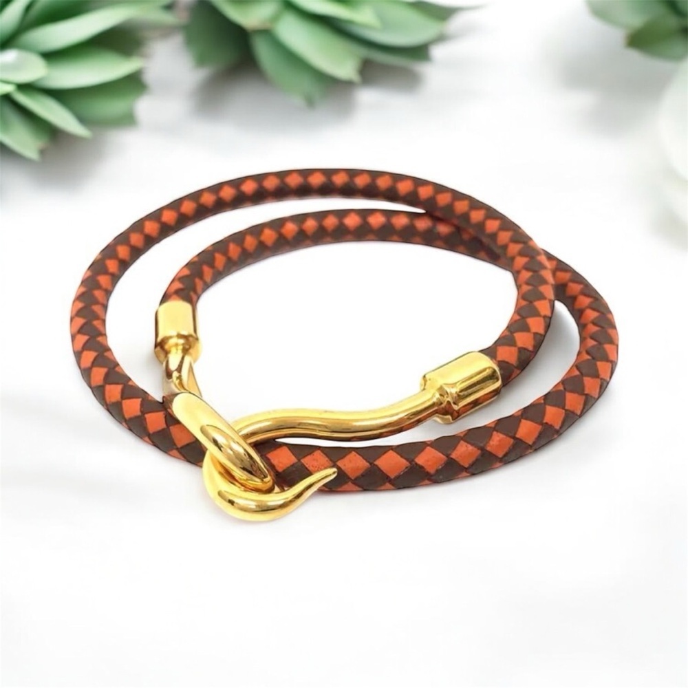 Hermes Jumbo Orange and Gold Bracelet